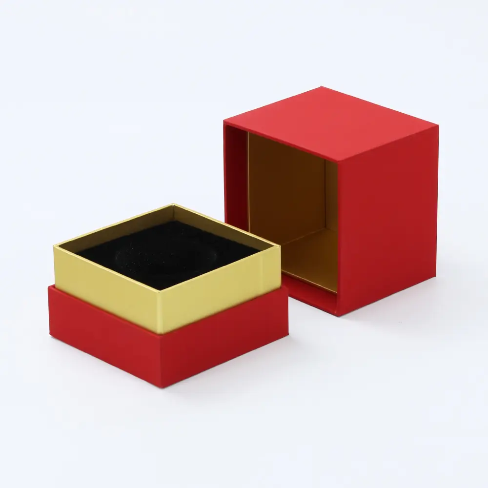 custom cardboard paper box with EVA cutting red package boxes with neck