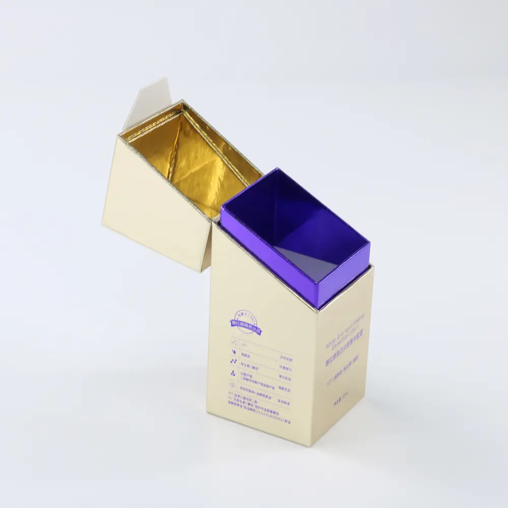 cosmetic luxury cardboard rigid paper packaging box with velvet foam insert