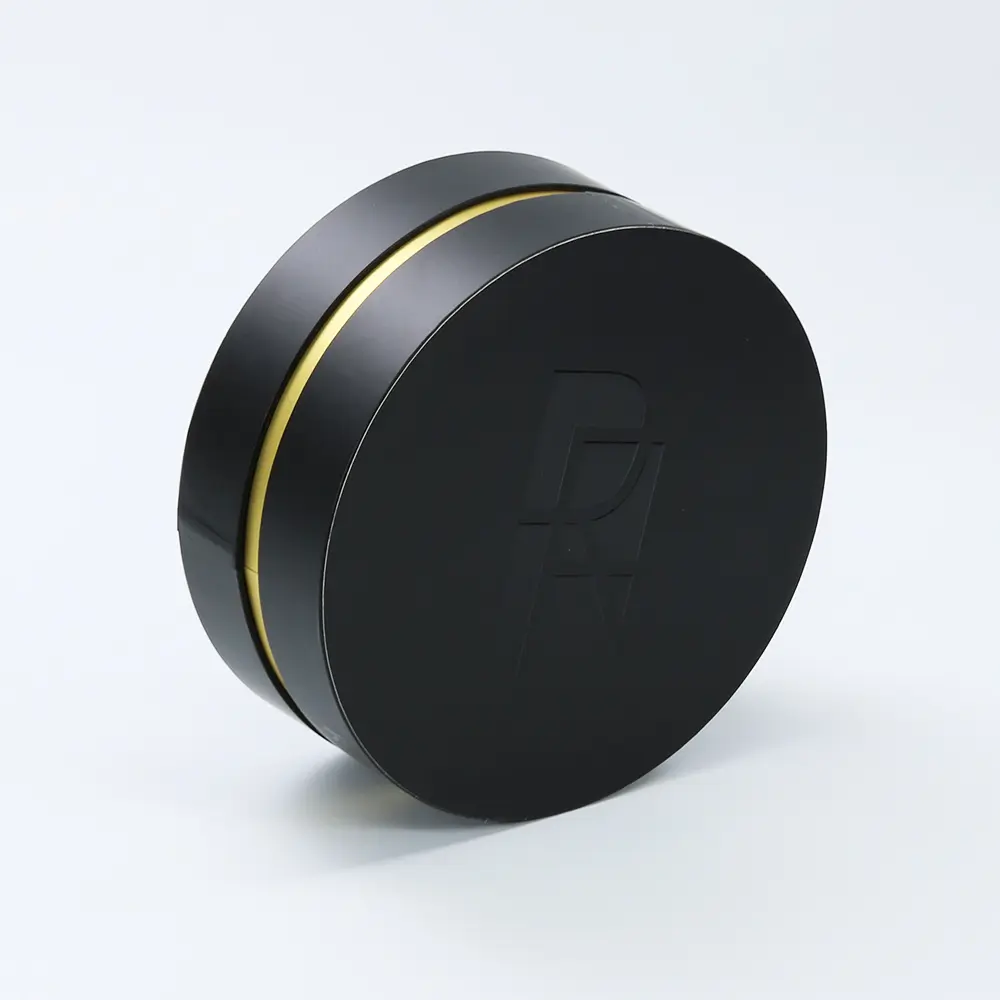 Customized satin lined round paper box with UV logo