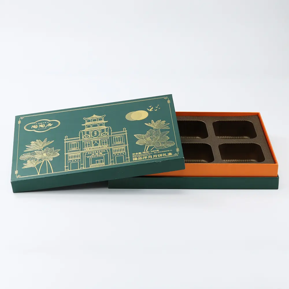 Fully gold foil stamp gift cardboard paper box with PET Inlay to hold your product
