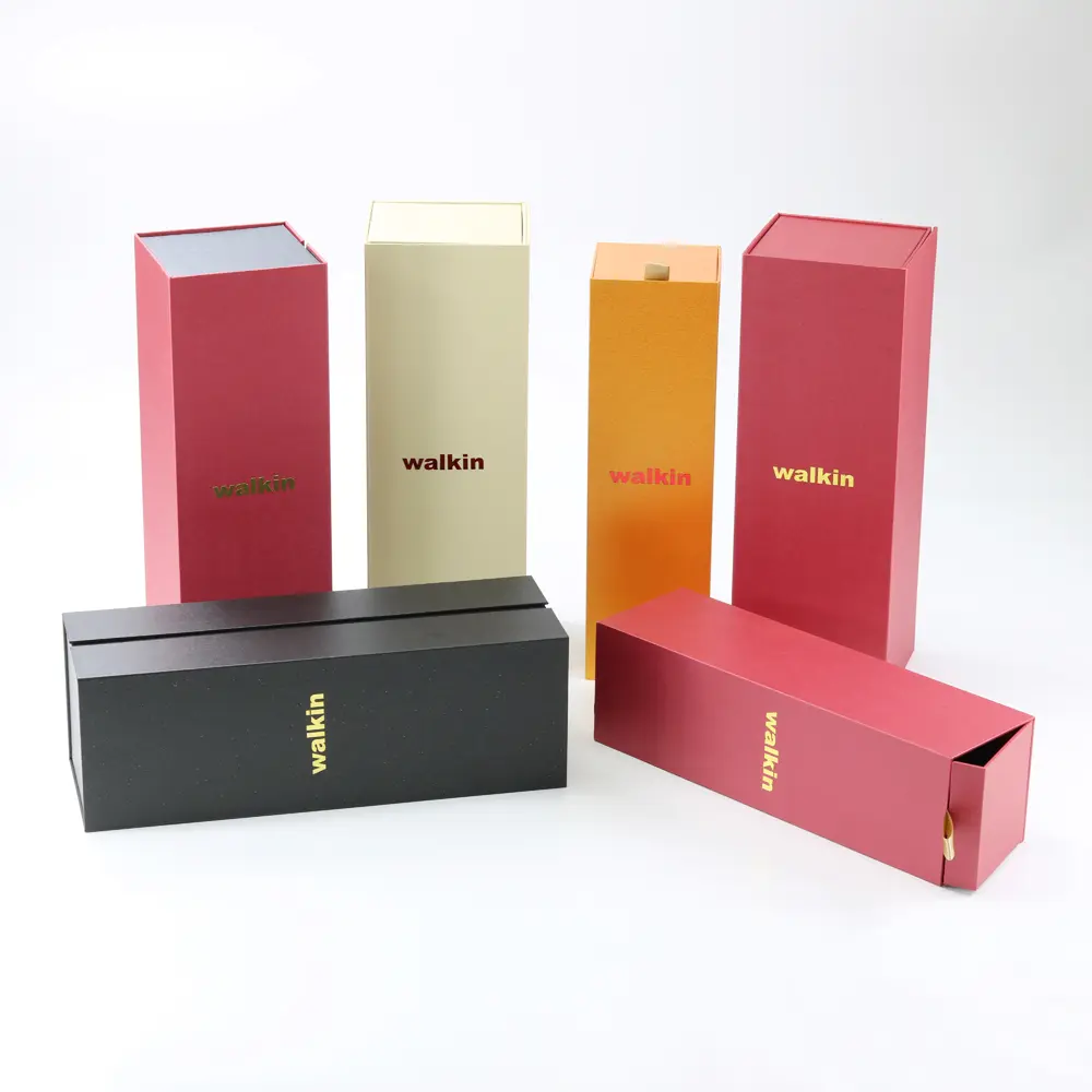 customized luxury cardboard paper box with lid for wine bottle