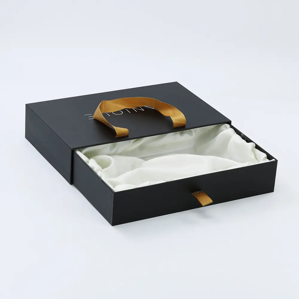 Rigid Drawer Paper Box With Silk Handle