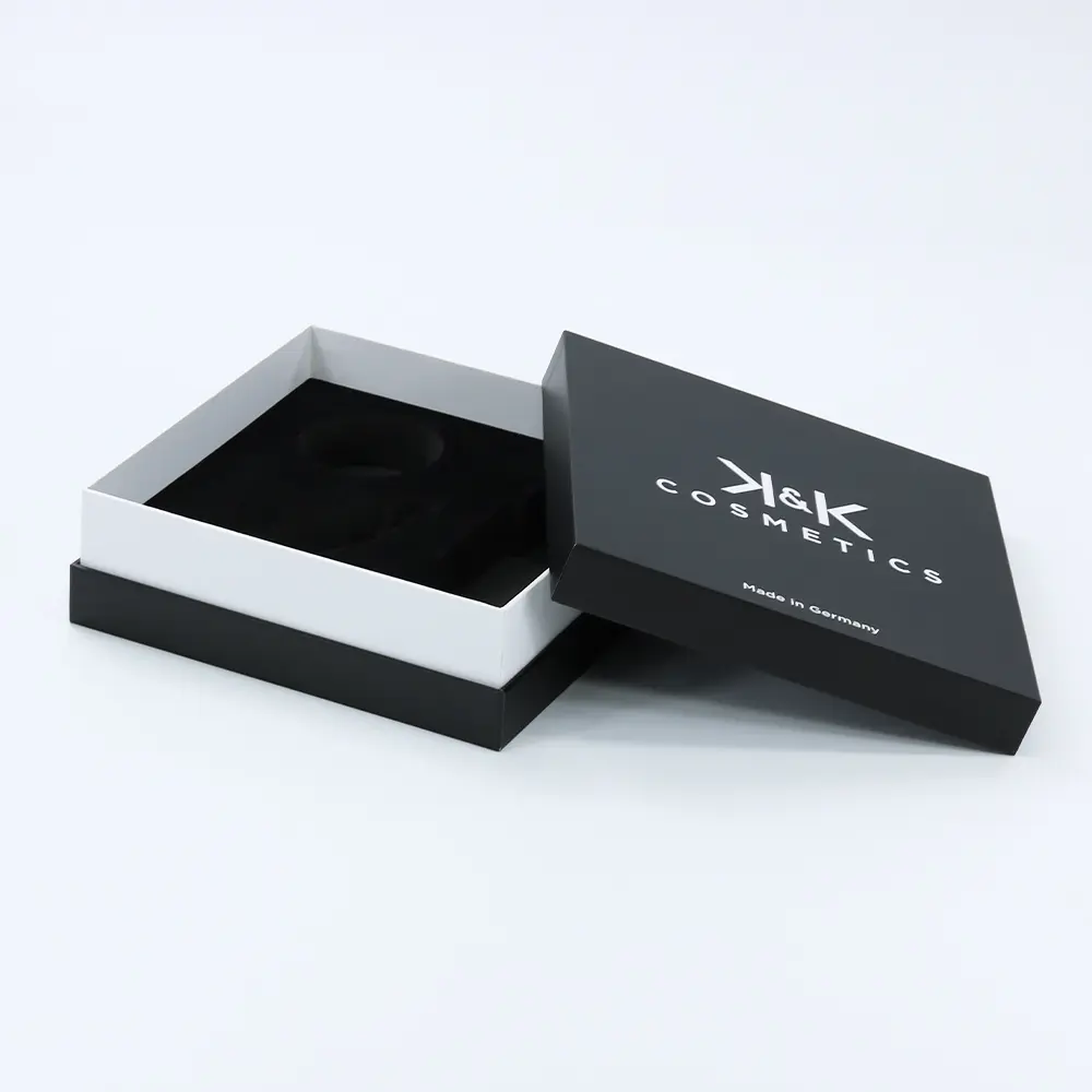 custom base and lid paper box with EVA cutting
